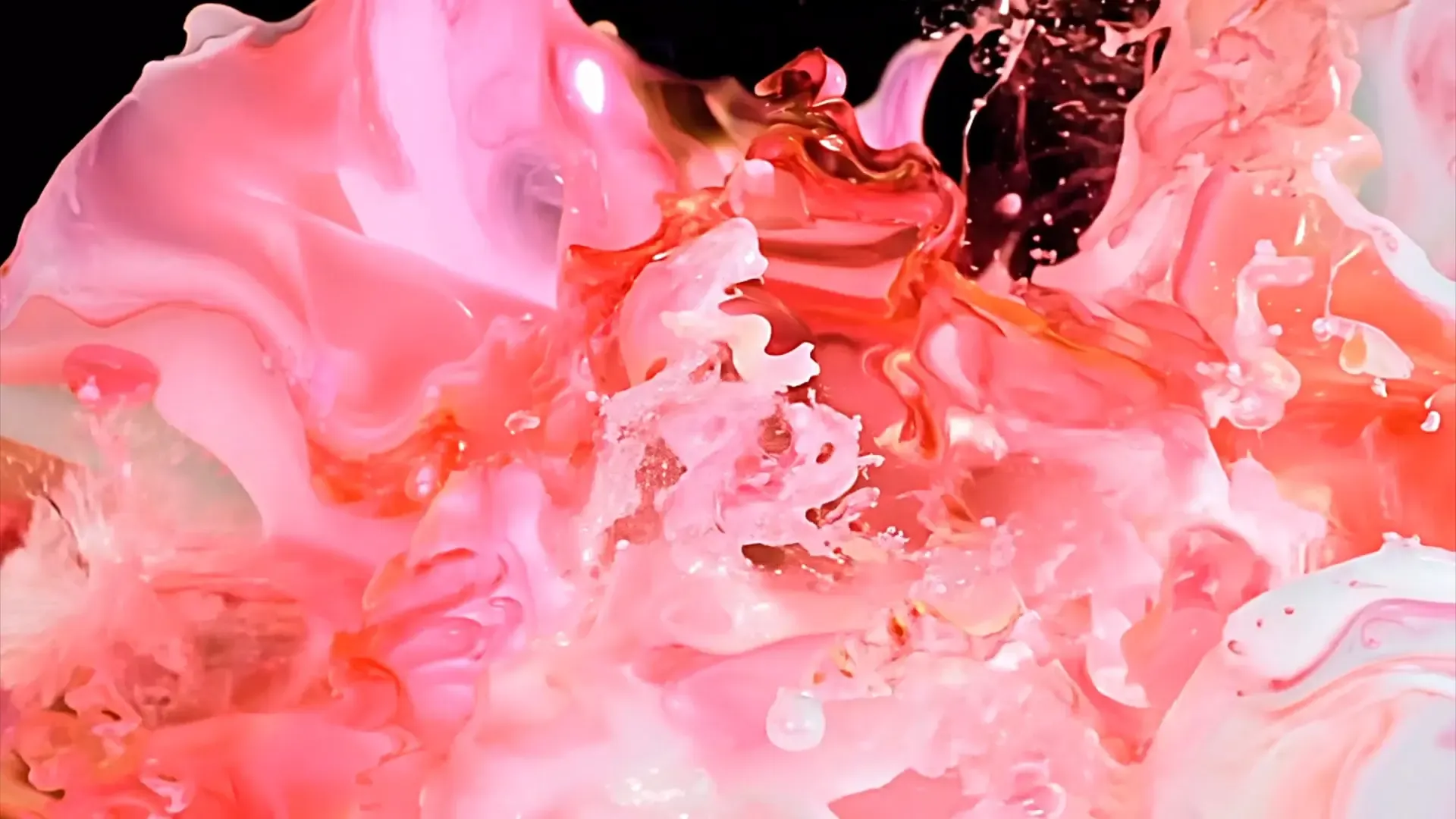 Energetic Pink Splash Overlay for Beauty and Cosmetic Videos